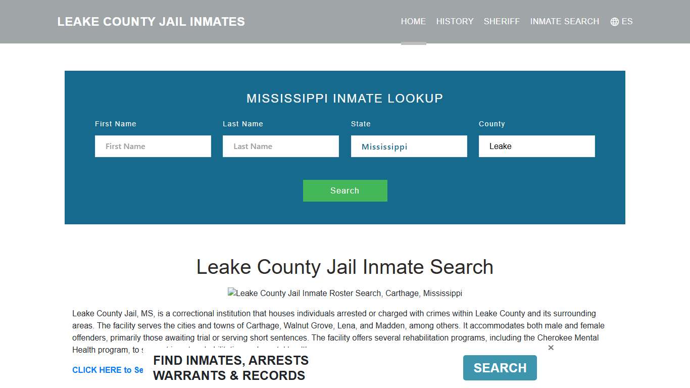 Leake County Jail Inmate Roster Lookup, Carthage, MS